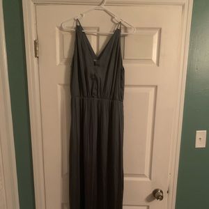 H&M blue silk maxi dress size 10